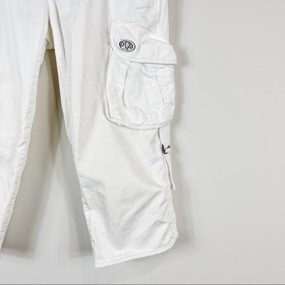 Armani Exchange White Capris Logo Big Pocket Size2 - Picture 6 of 16